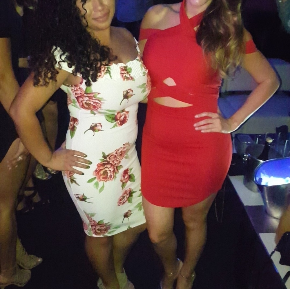 Red mini dress